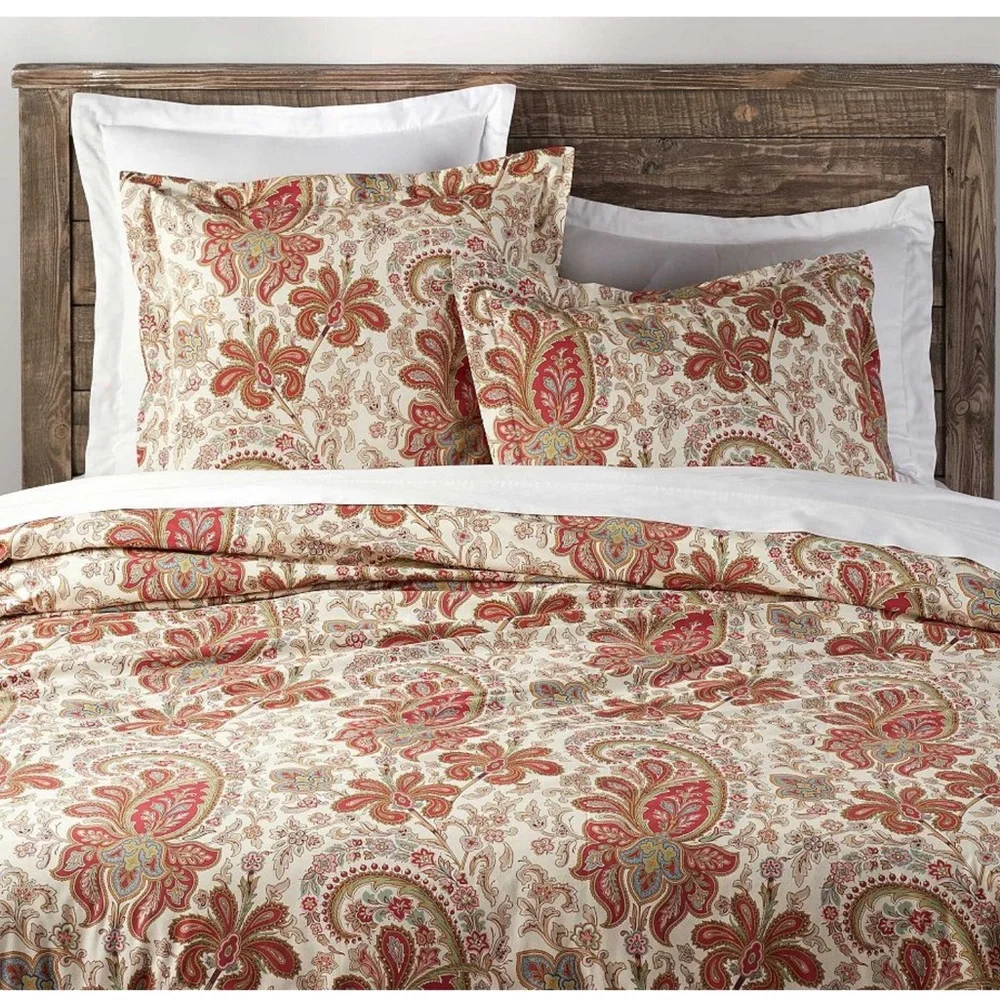 Pottery Barn Charlie Paisley Organic Percale queen/full Duvet Cover